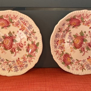 Copeland Spode "Red Aster" 7 3/4" Salad Plates, 1 pair on offer