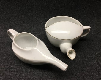 Vintage Porcelain Invalid Feeder Cups (2)