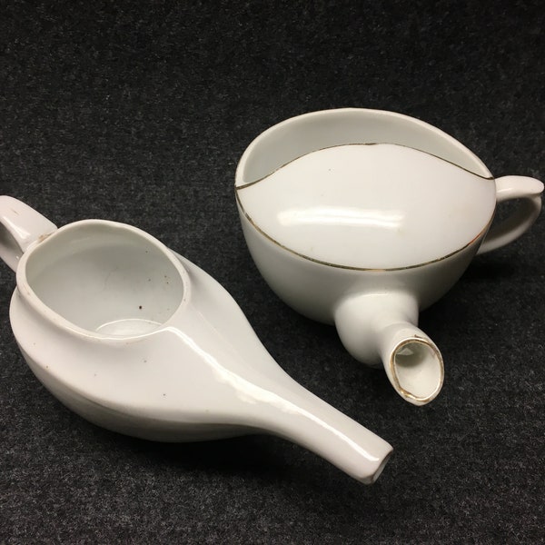 Vintage Porcelain Invalid Feeder Cups (2)