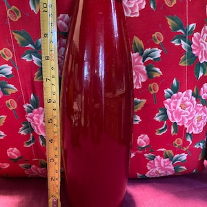 Amano Pottery Tall 11” Ox Blood Red Vase Made In Germany 629-27