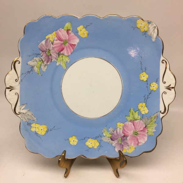 Foley Fine Bone China Plate "Begonia" Flowers Pattern / Cake plate