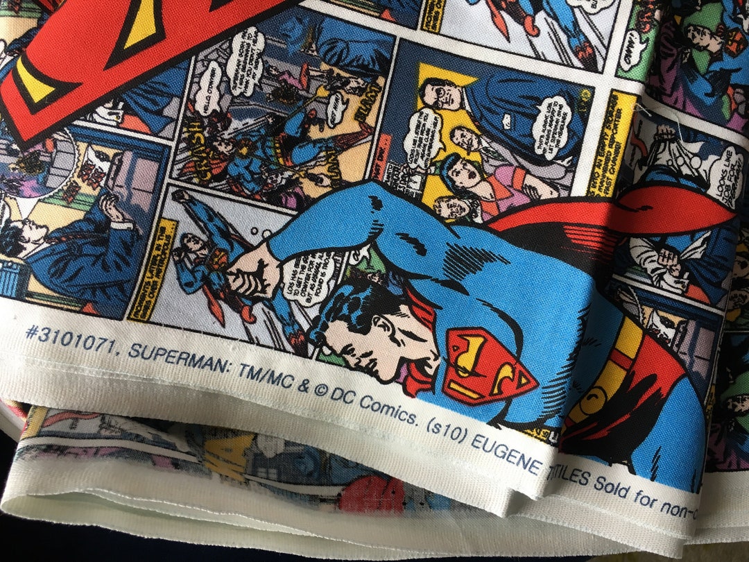 Cotton Superman Comic Strip Fabric - Etsy