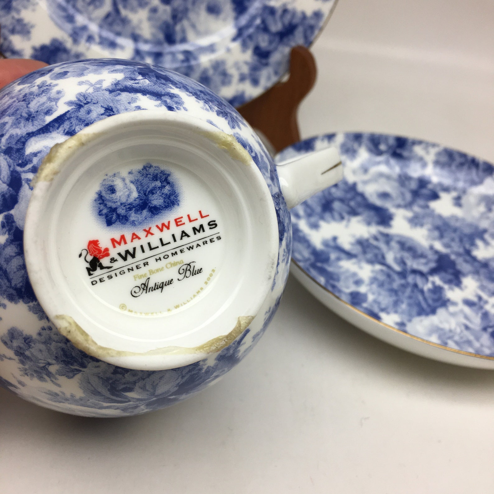 Maxwell & Williams Fine Bone China Trio Antique Blue Pattern Etsy Canada