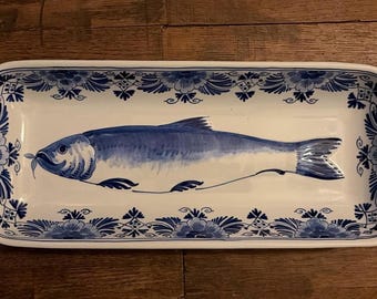 DELF porcelain Fish Dish Plate