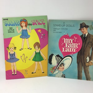 Different Vintage Cut out Fashion Dolls Activity Books / Barbie / My Fair Lady / Sugar and Spice Dolls