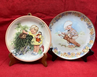 Decoración de pared infantil de loza vintage de Mabel Lucie Attwell, de Davenport Pottery / Platos pequeños de pared