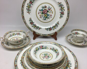 Coalport & Foley Ming Rose Pattern Dishes, Teacups, Plates