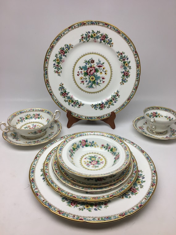 Coalport & Foley Ming Rose Pattern Dishes, Teacups, Plates