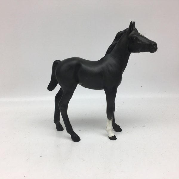 Black and White Small Porcelain Horse/Foal Figurine