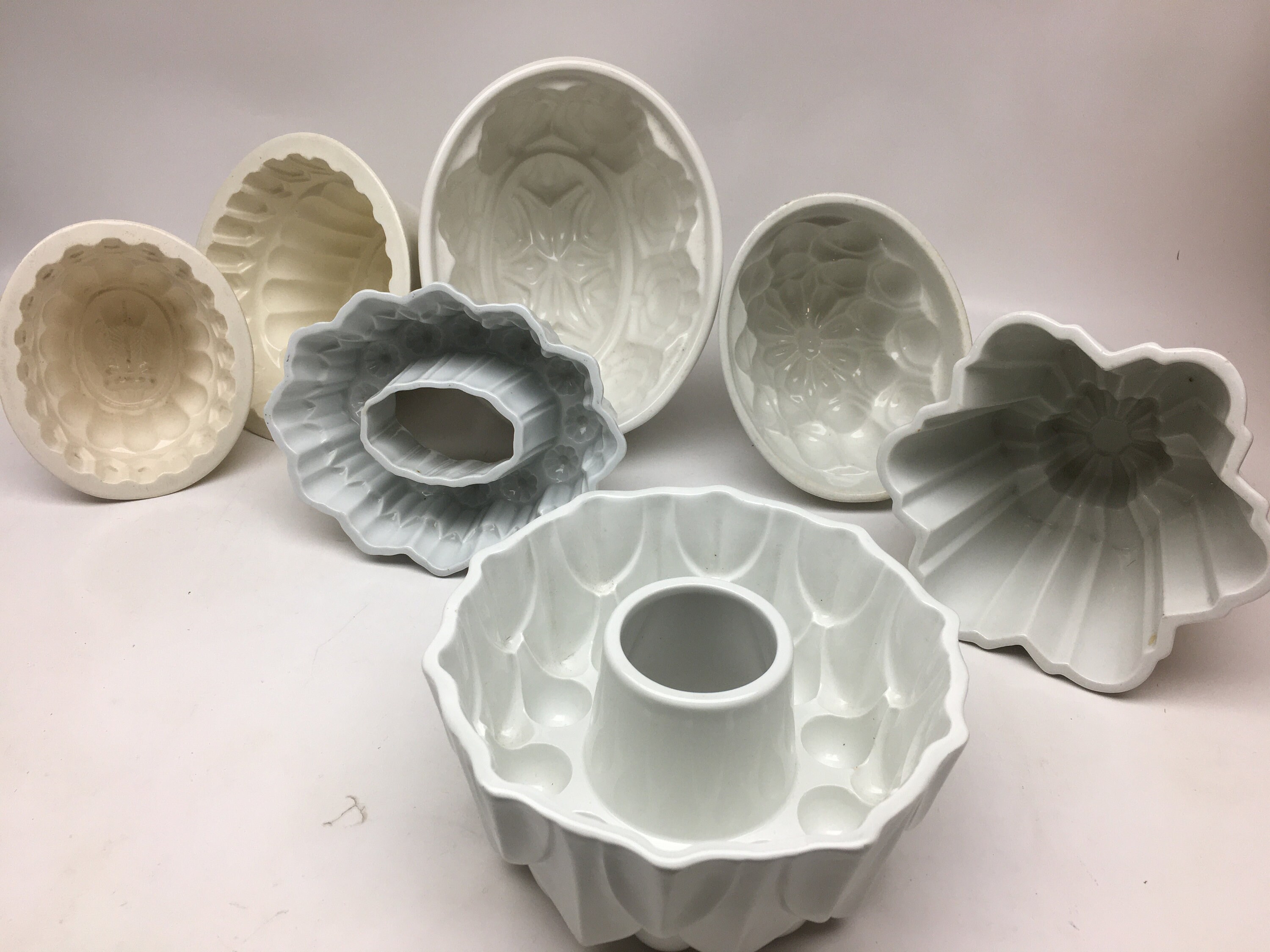 Vintage Kitchen Molds, Shelley Jelly Mold, Copeland / Art Deco Stoneware Jello Mold, Mousse Mold