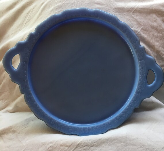 Vintage Jeanette Cherry Blossom Delphite Blue Depression