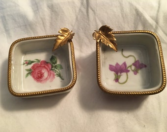 Highly Collectible Limoges Fine China Ashtrays / Trinket Dish / Jewelry/Ring Dish