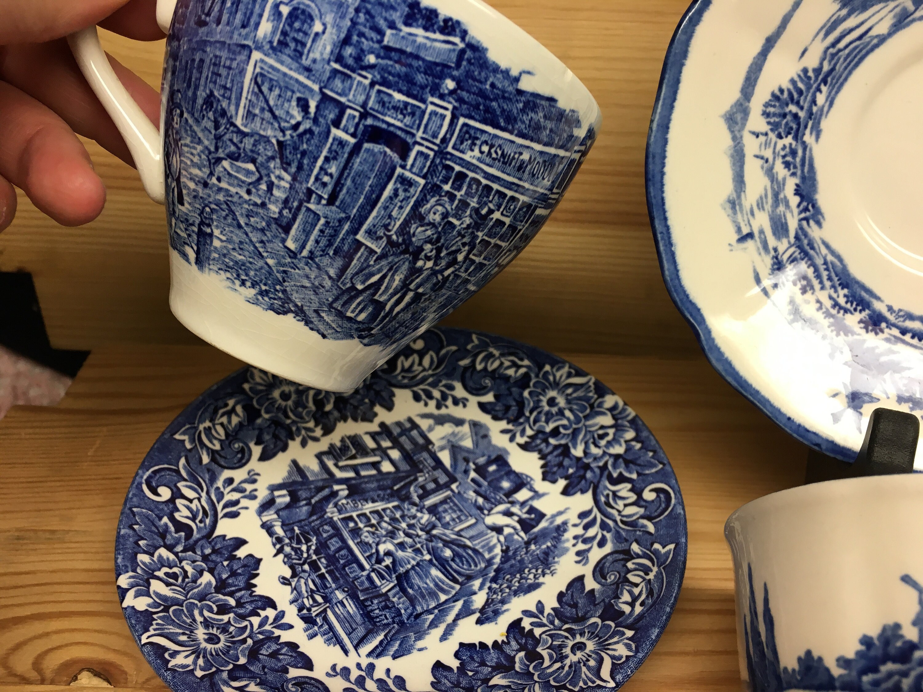 Sadler / Royal Doulton / Ironstone Blue & White Teacups With Saucers Etsy