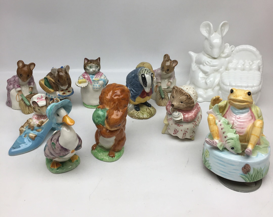 Porcelain Beatrix Potter Figurines, Music Box, Story Figurines - Etsy