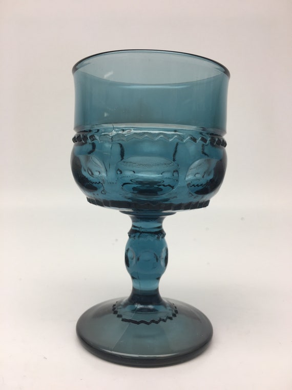 Acht Vintage Gläser, Farbe Petrol (8 Gläser)