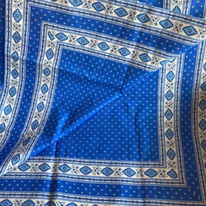 Large Vintage French Cotton Fabric Tablecloth