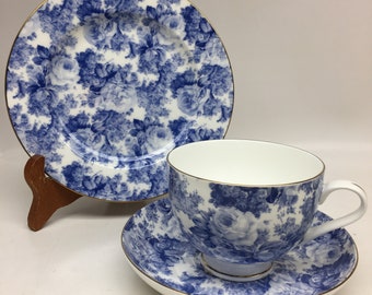 Maxwell & Williams Fine Bone China Trio Antique Blue Pattern - Etsy