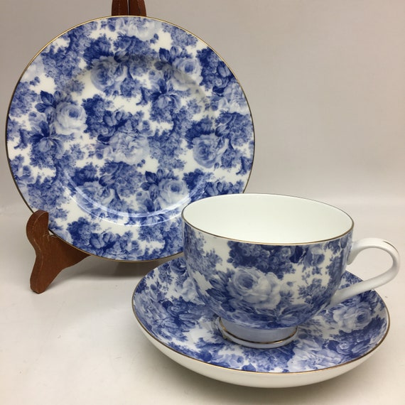 Maxwell & Williams Fine Bone China Trio Antique Blue Pattern - Etsy