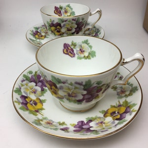 Vintage Crown Staffordshire Teacups Made in England