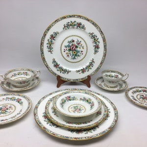 Coalport & Foley ミンローズ柄の皿、ティーカップ、プレート、ボウル