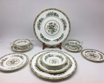 Coalport & Foley Ming Rose Pattern Dishes, Teacups, Plates, Bowls