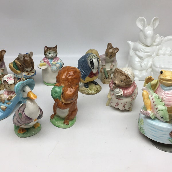 Figurines Beatrix Potter en porcelaine, boîte à musique, figurines d'histoires