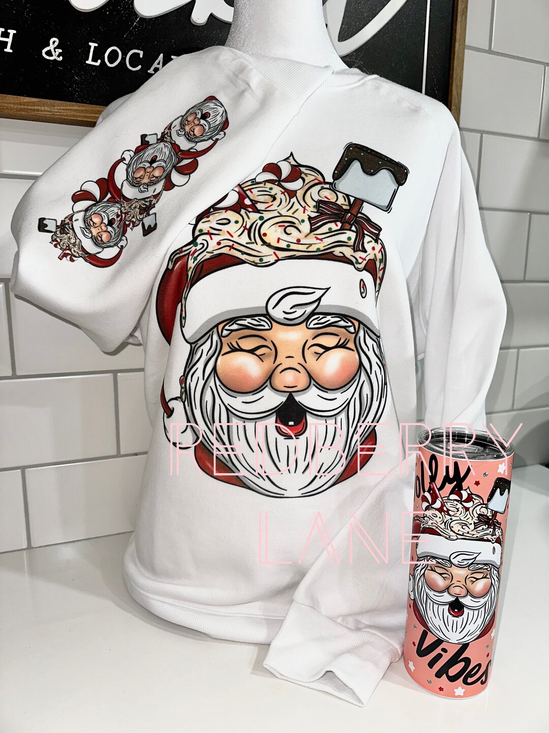 Christmas Santa Muggy Sweatshirt/tumbler Set Etsy