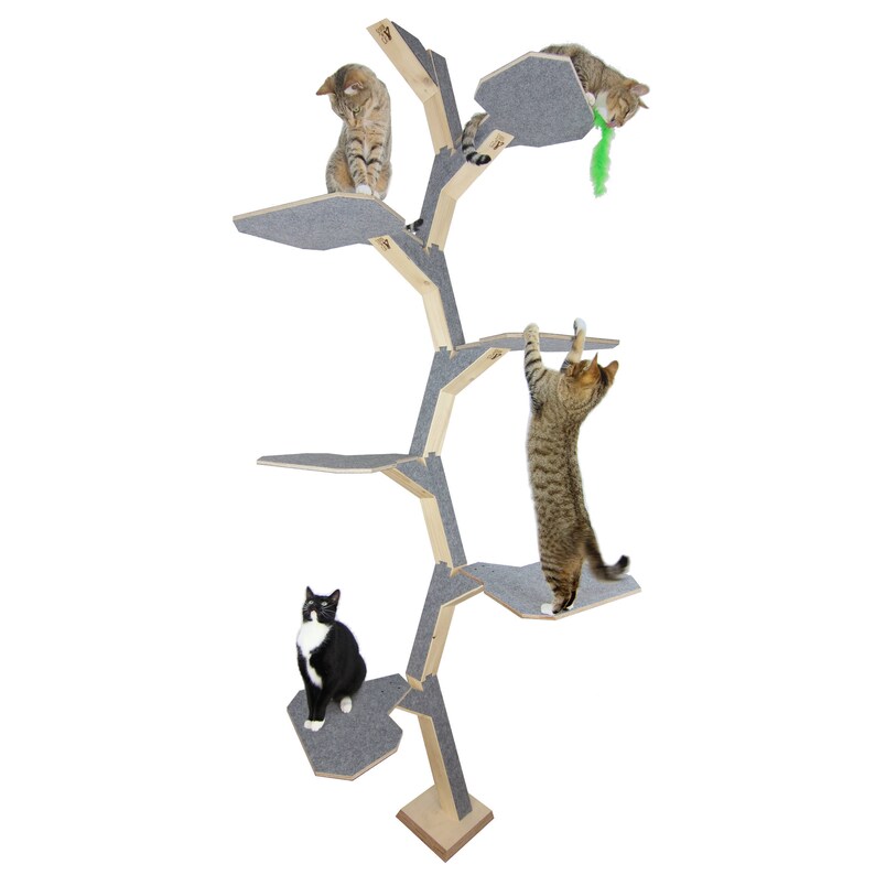 ScratchMeCat Cat Scratcher, A tree for cats inspired by nature. Tall, functional and solid black scratching post image 10