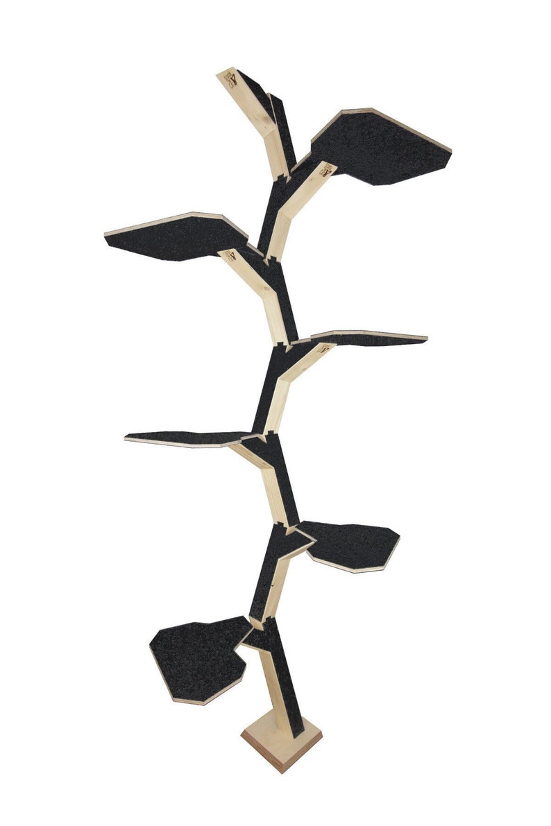 ScratchMeCat Cat Scratcher, A tree for cats inspired by nature. Tall, functional and solid black scratching post image 1