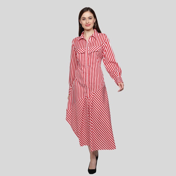 Red and white stripe Dress
