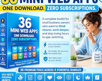 36 mini-webbappar: Produktivitet, tankesätt, AI-verktyg (direktnedladdning)