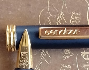 Pluma estilográfica Senator con plumín M, fabricada en Alemania Occidental, nueva, con cartucho de iridio.