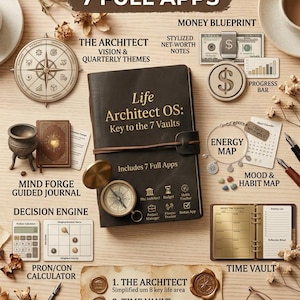 7 FULL APPS: LIFE Architect Os Digital Planner Bundle, Offline Life Planner, Budget Tracker, Habit Tracker, Goal Setting Journal