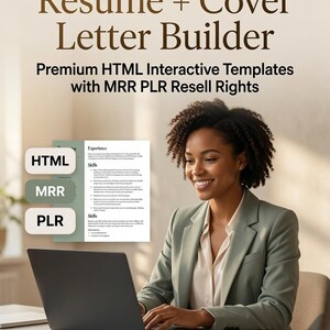 All-In-One Resume + Cover Letter Builder — highly effective, premium Html Interactive Templates with MRR PLR Resell rights