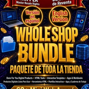ESPAÑOL INGLÉS BUNDLE Bilingual  bilingüe Spanish English: 60+ Mini Web Apps / Aplicaciones Más Vendidas  Plr Mrr Herramientas Digitales