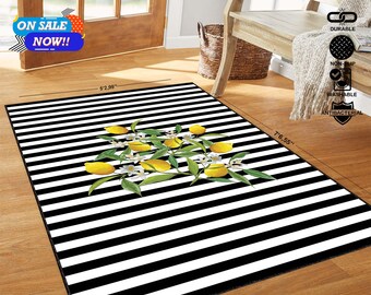 Kuizee Area Rug Lemons Fruit Yellow Rectangle Oversize Doormat Coral Fleece Living Room Parlour Bedroom Home Fashion Decor Carpet,5'3x4' Kuizee Area Rug Lemons Fruit Yellow Rectangle Oversize Doormat Coral Fleece Living Room Parlour Bedroom Home Fashion Decor Carpet,5'3x4'