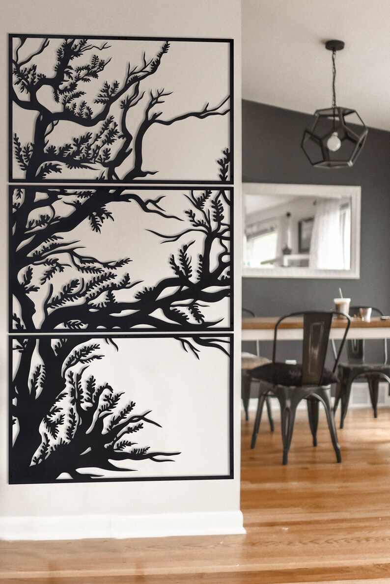 Extra Large Metal Wall Art 3 Panel Tree of Life Wall Art Etsy