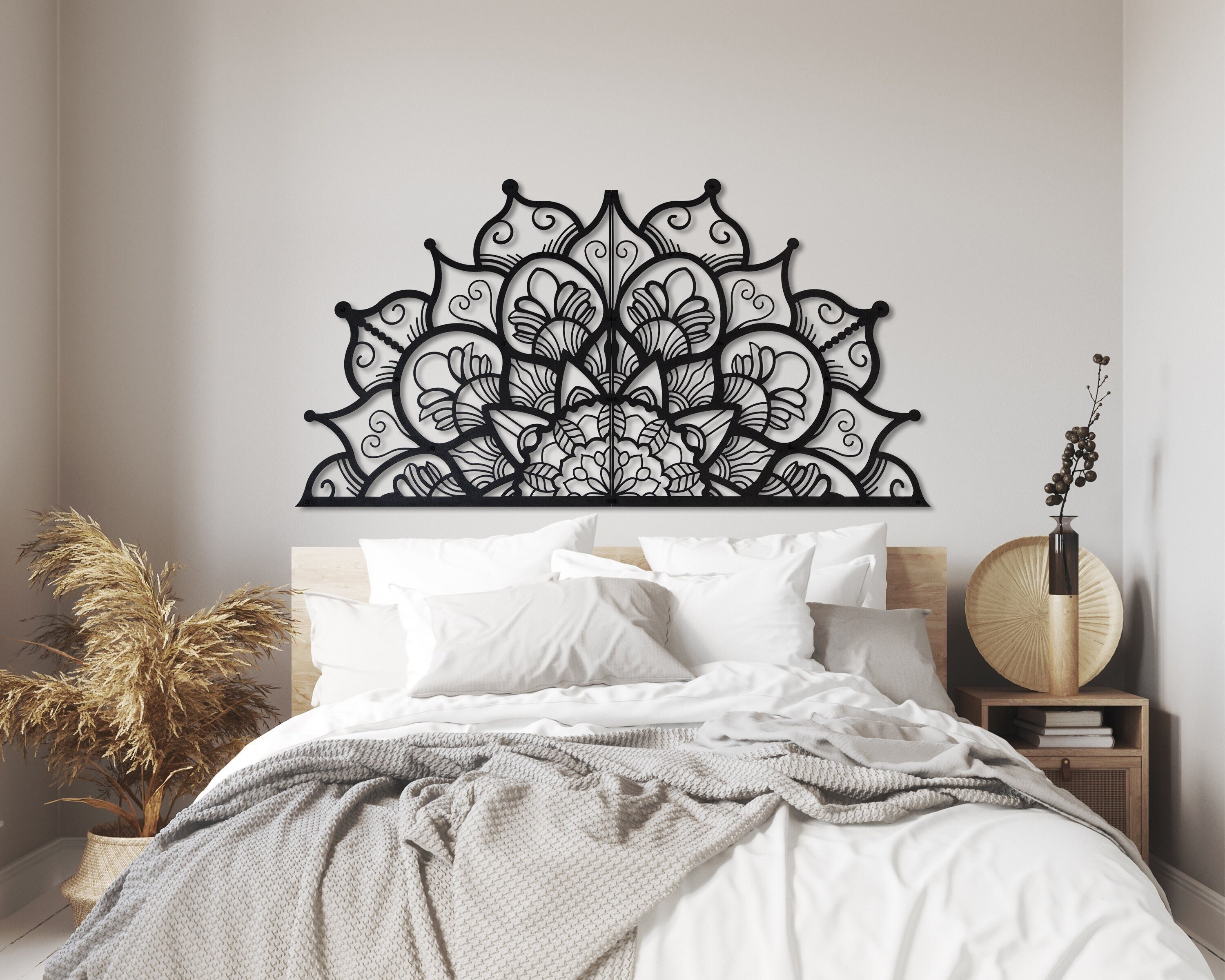 Metal Mandala Wall Art Metal Wall Decor Above Bed Decor Etsy