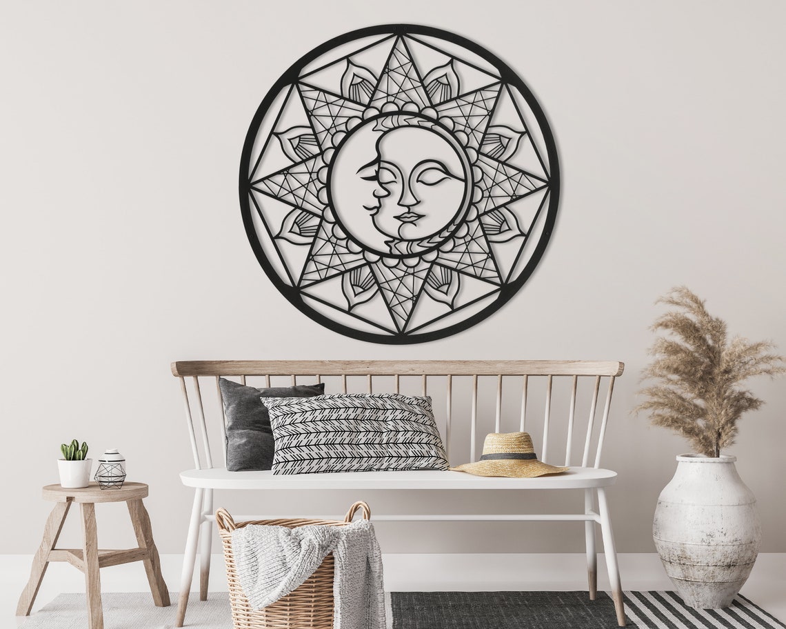 Sun and Moon Metal Wall Art Metal Wall Decor Metal Wall Etsy