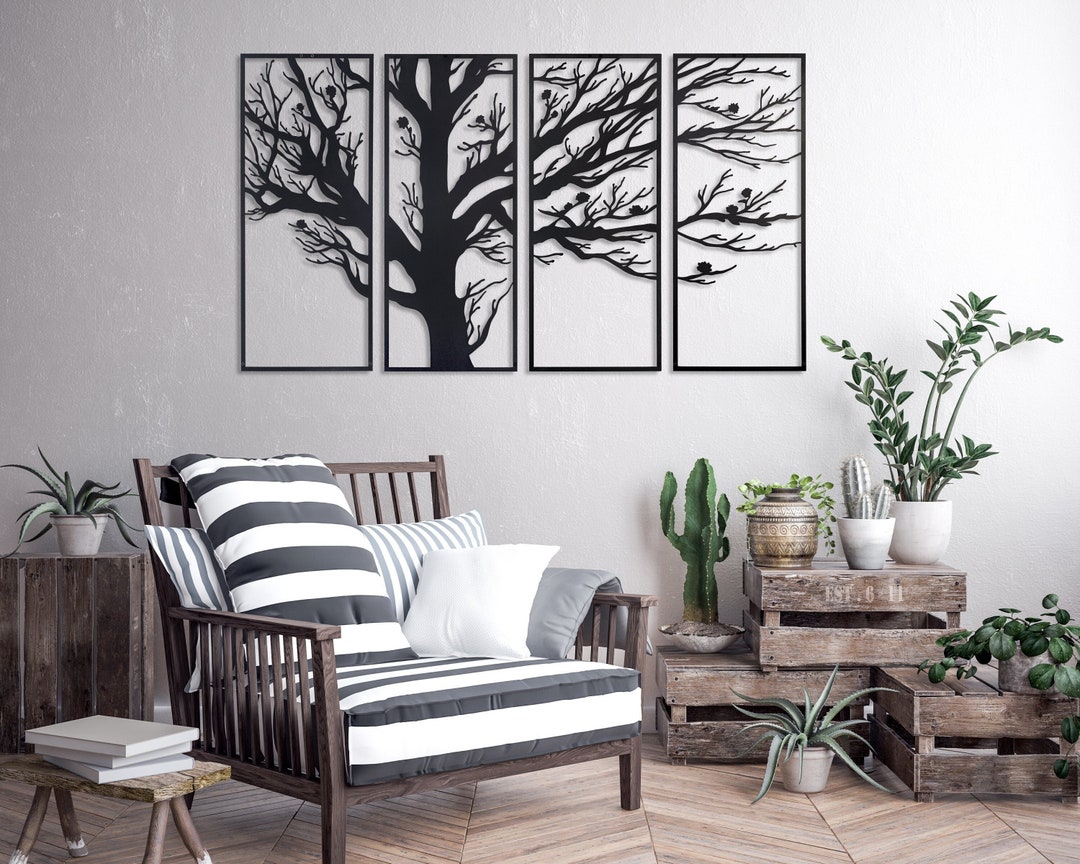 Extra Large Metal Wall Art 4 Panels Tree of Life Wall Art - Etsy