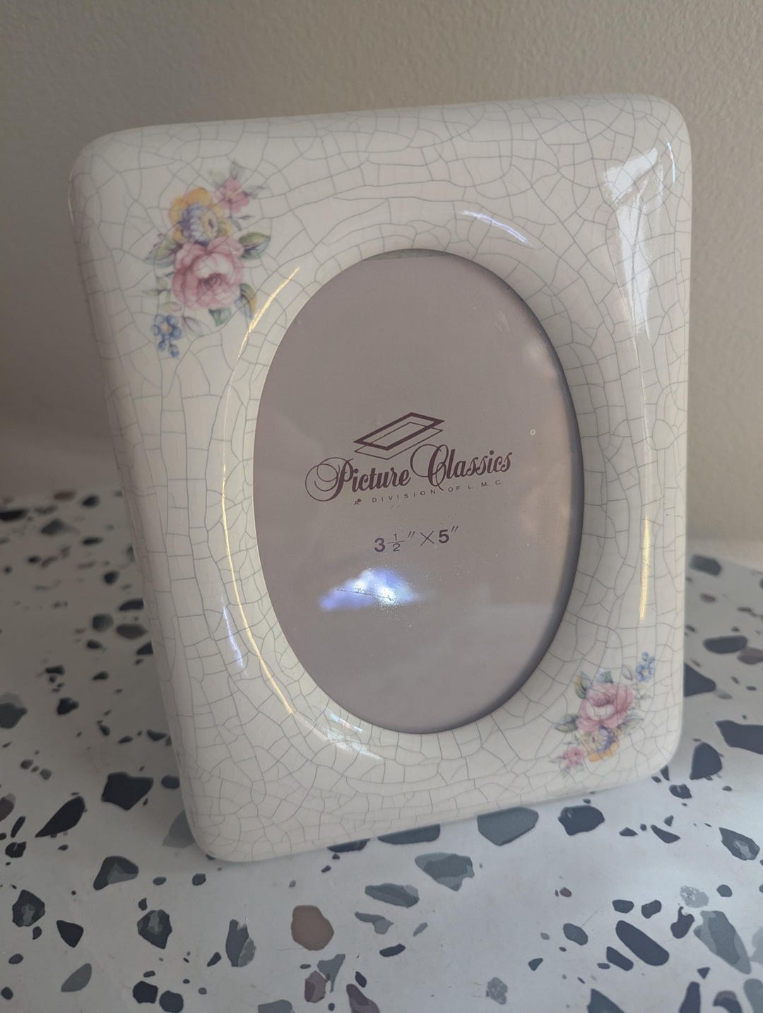 Vintage 80s White Ceramic Picture Frame, Floral Detailed Frame With ...