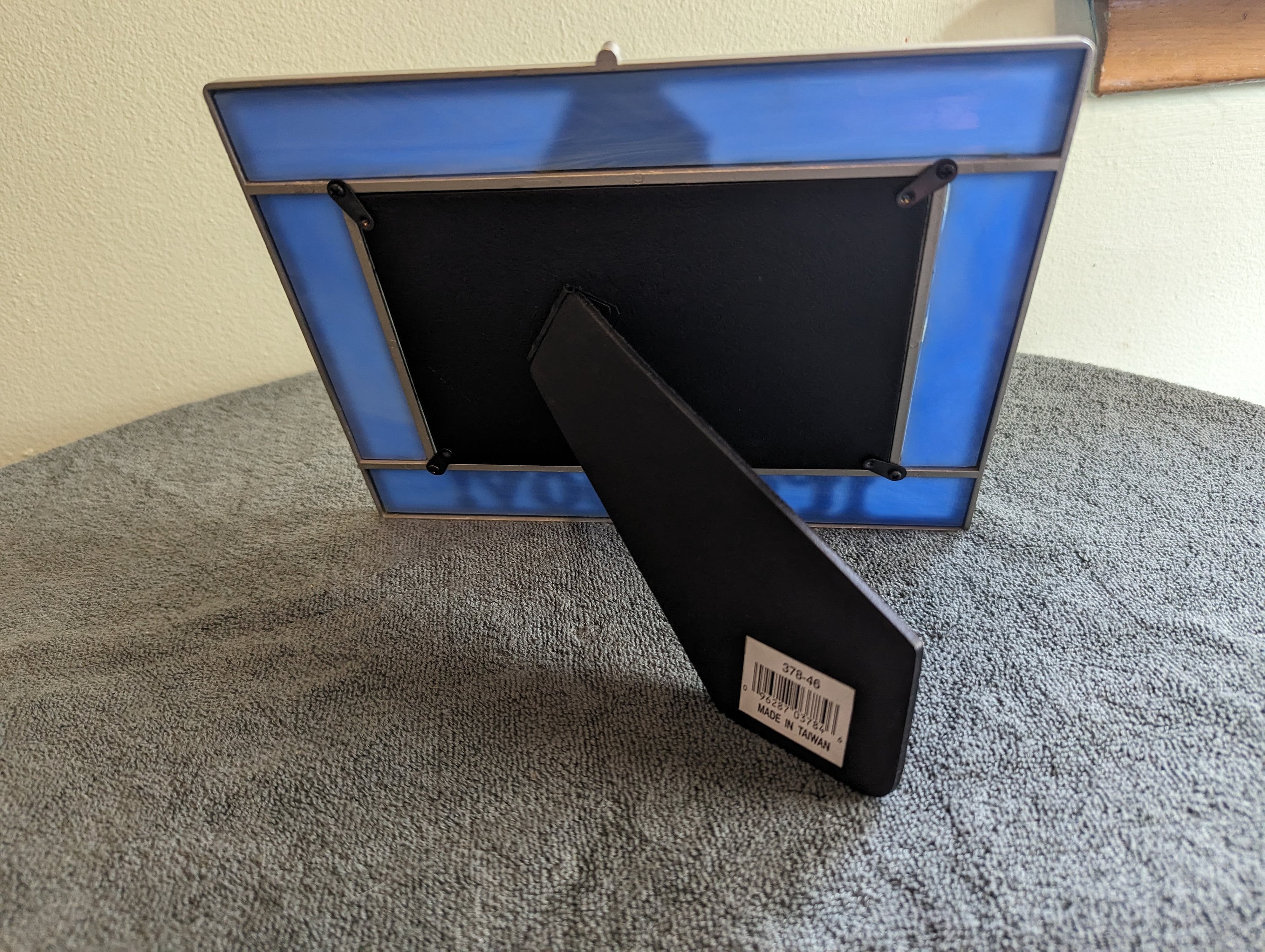 Vintage 2000s Stained Glass Picture Frame for 4x6 Photo, Baby Boy, Blue ...