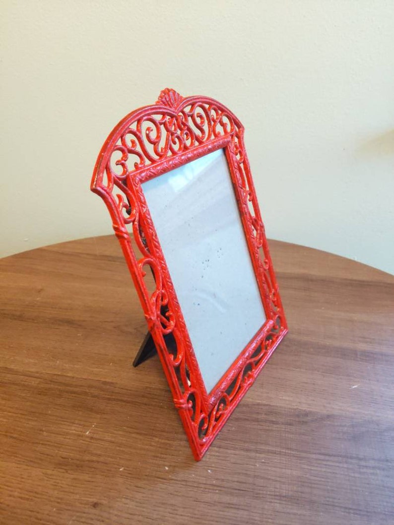 Ornate Metal Picture Frame for 5x7 Photo Upcycled With Hand Etsy