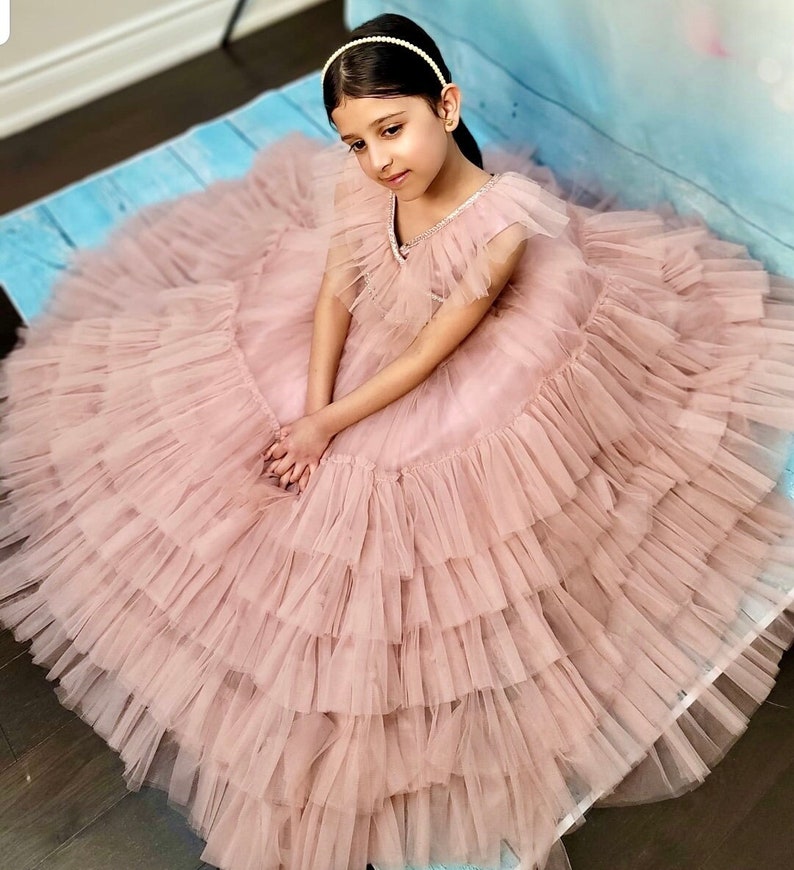 Girls Twirl Tulle Pink Gown main image 0