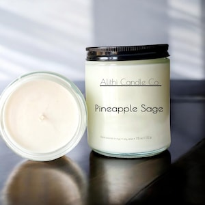 Pineapple Sage scented Soy Candle, Fruit Scented, Handcrafted, Manifesting, Spiritual Candle, Wellness Gift for Mom, party favors, candles