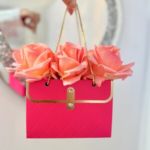 Ramo de San Valentín en rosa intenso y salmón, caja de rosas con flores, rosas de tacto real, decoración, Día de la Madre, regalo de cumpleaños, quinceañera