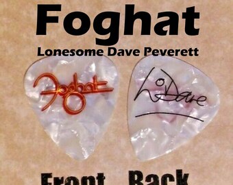 FOGHAT Classic rock band artist 2-sided picture signature guitar pick GTR (G9bg)