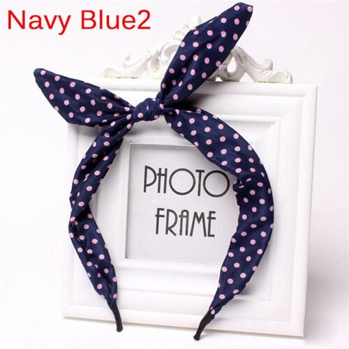 Cute Leopard shops Dots lip print flower Bunny Rabbit Ear Ribbon Headwear