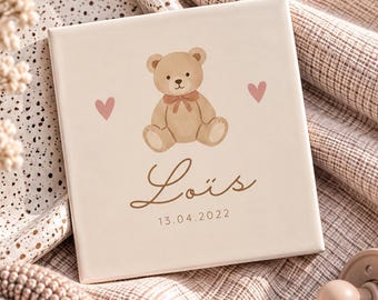 Geboortetegeltje personnalisé avec Teddybeer | Geboortecadeau | Kraamcadeau | Décoration de chambre bébé | Bébé Naam Tegeltje