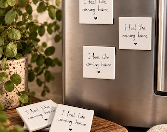 Aimants en céramique inspirés de Tokio Hotel, « J'ai envie de rentrer à la maison », cadeau pour les fans d'ENCORE, aimants carrés pour réfrigérateur, décoration pour les amateurs de musique